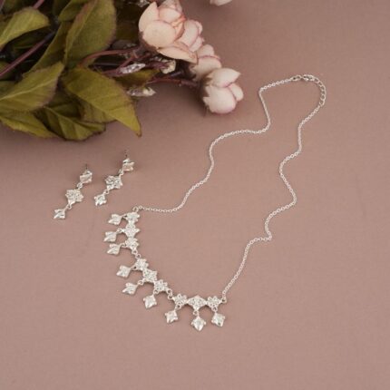 Petal Bloom 92.5 Sterling silver necklace earrings set