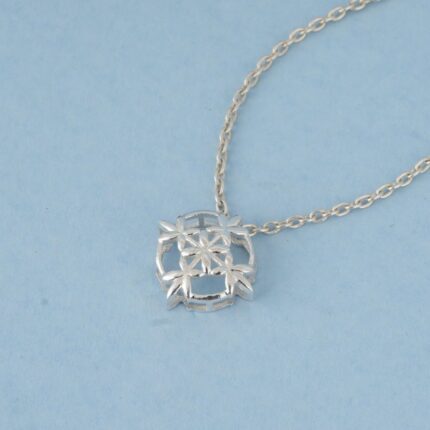 Lotus inspired 92.5 sterling silver rakhi cum pendant