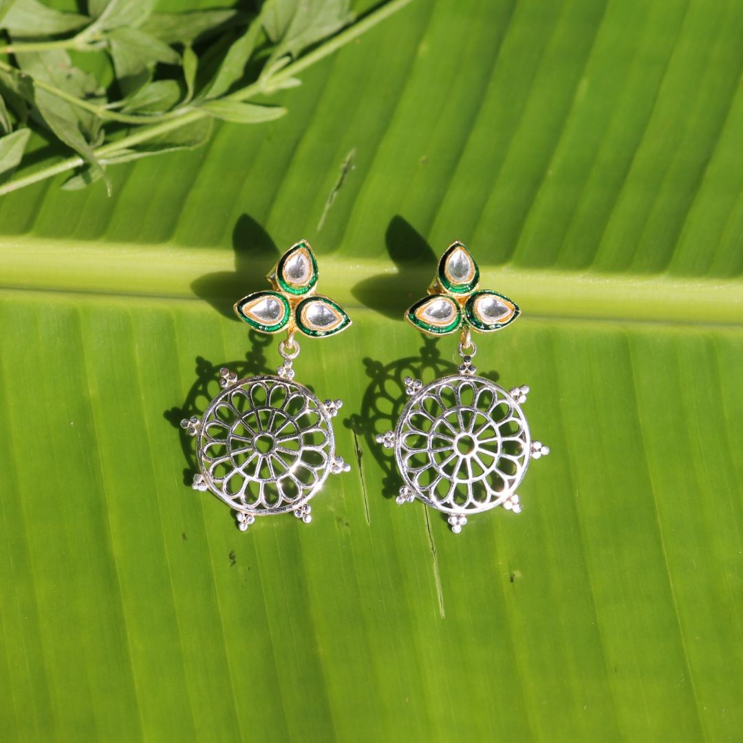 Contemporary Silver jali Earing, Floral Silver Earring, Sterling Silver earring, Jali store Silver Earring, Leaf Earring, Classic Silver Earring