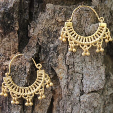 Gold Plated Semi-circular 92.5 Sterling Silver Hoops