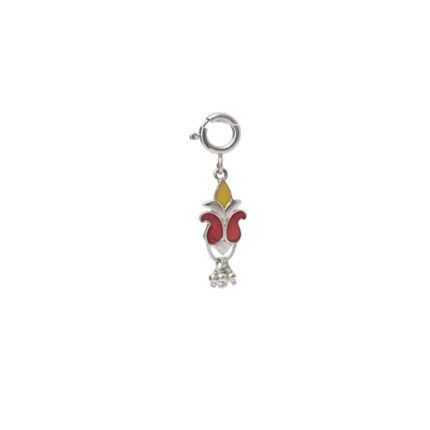 92.5 sterling silver kalash charm with red yellow enamel