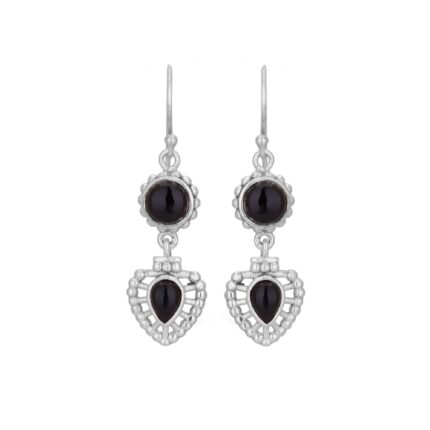 Black 92.5 sterling silver drop earrings