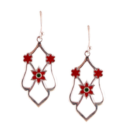 Floral 92.5 Sterling silver enamel inspired by Taj Mahal Motifs