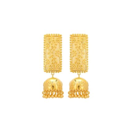 Gold Plated classic floral embossed 92.5 sterling silver jhumkis