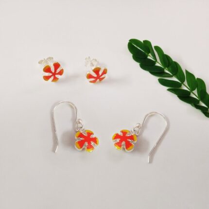 Gulmohar Flower 92.5 Sterling Silver Earrings