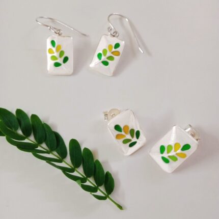 Gulmohar Leaf 92.5 Sterling Silver Earrings