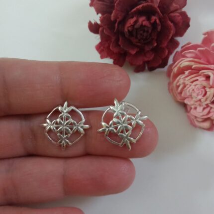 Lotus 92.5 Sterling Silver Ear Studs