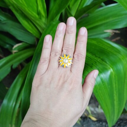 Sunflower 92.5 Sterling Silver ring