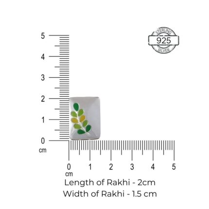 Dimensions of 925 Silver Gulmohar Leaf Rakhi