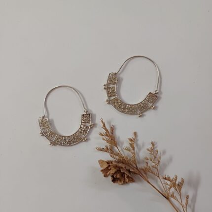 Graceful Blooms 92.5 Sterling Silver Hoops