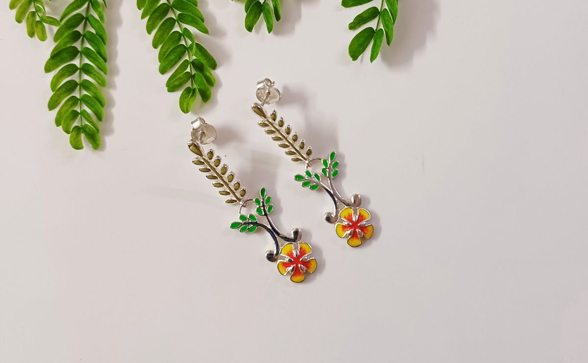 Gulmohar inspired 92.5 sterling silver jewellery